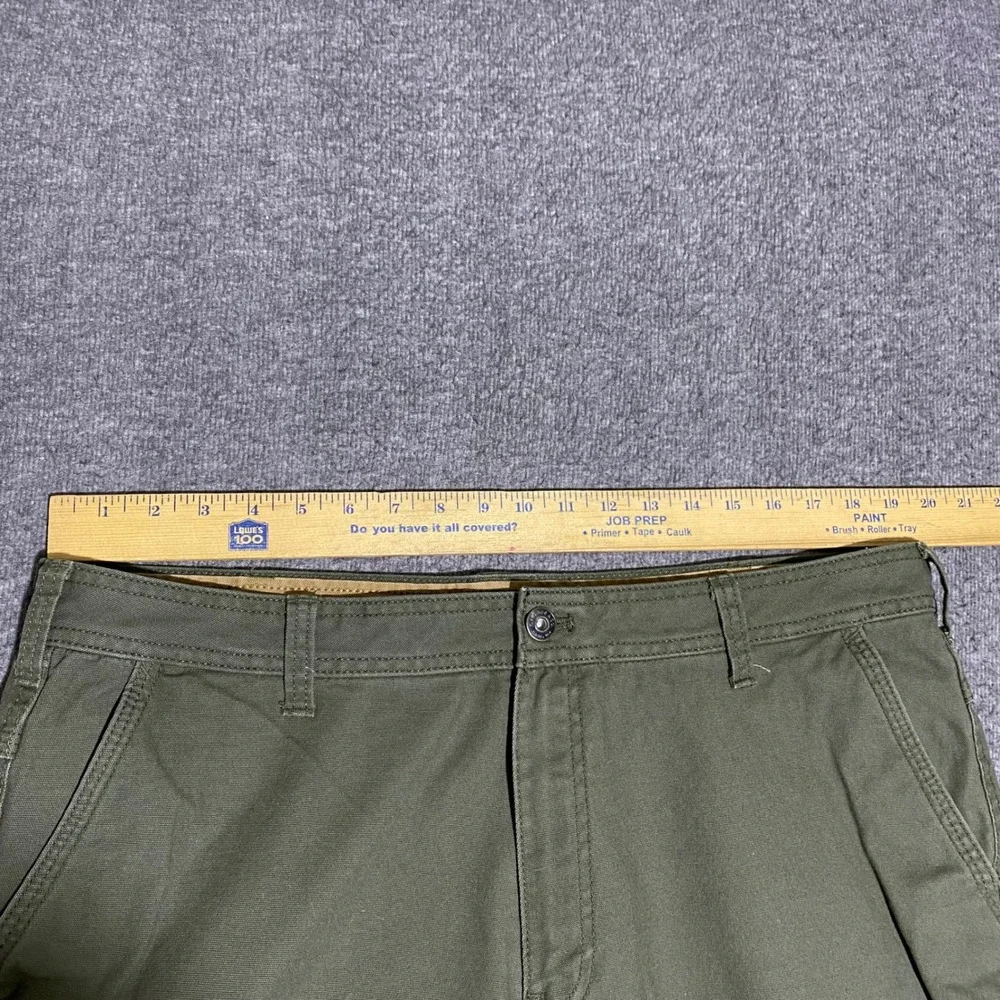 GH Bass & Co Mens Canvas Work Pants Olive Green 40x29 Straight Leg Utility